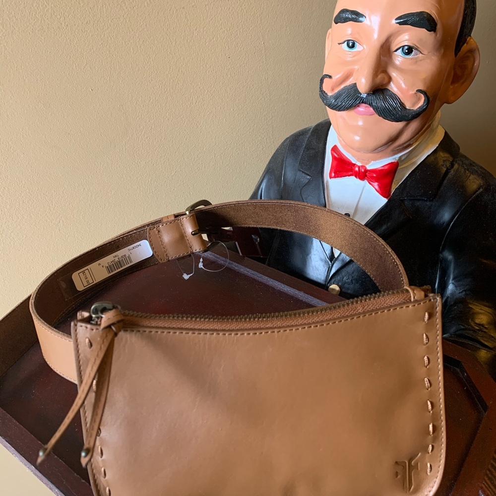 Frye belt and clutch combo size M